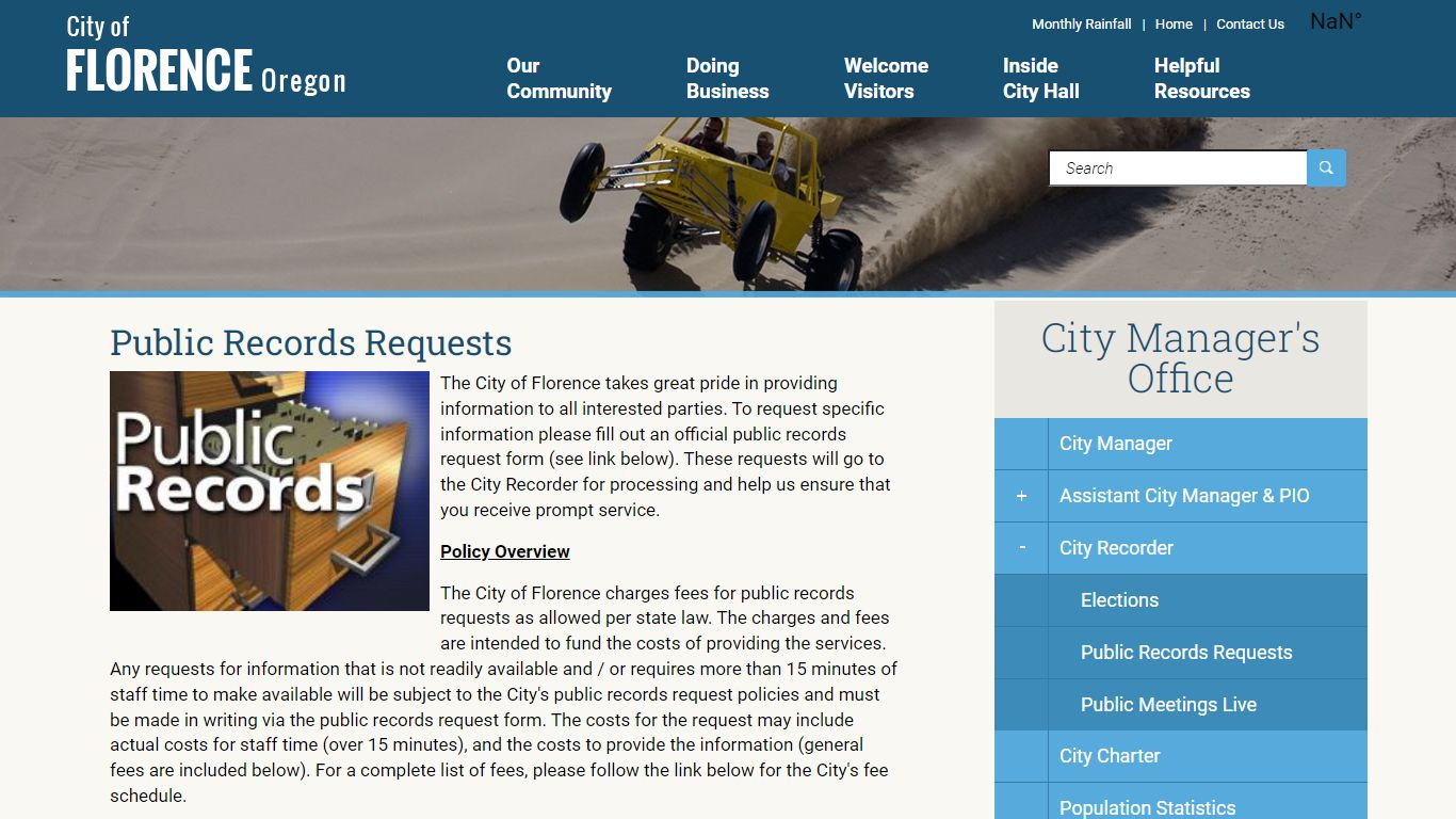 Public Records Requests | City of Florence Oregon
